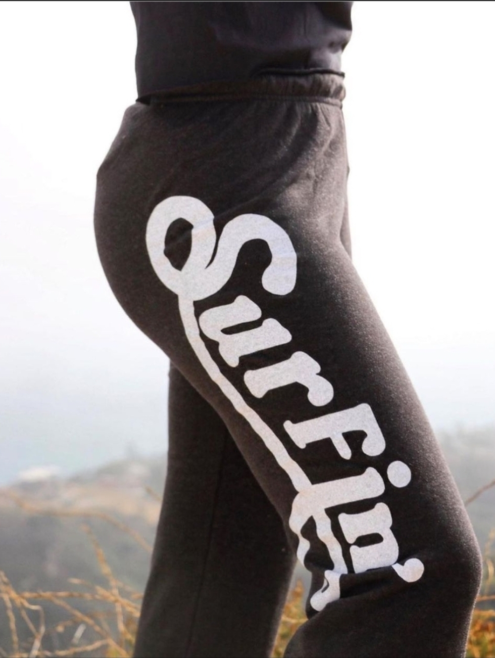 New Aviator Nation Womens SURFIN  Jogger Sweatpants BLACK